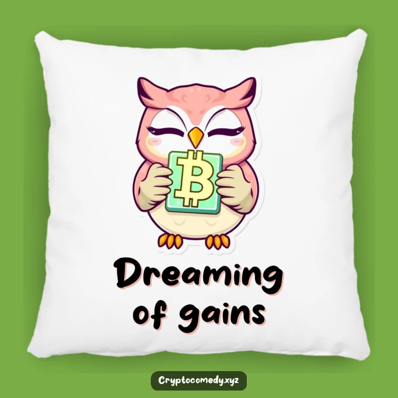 Funny Winking Owl Blockchain Pillow - Comfy Crypto Cushion Gift