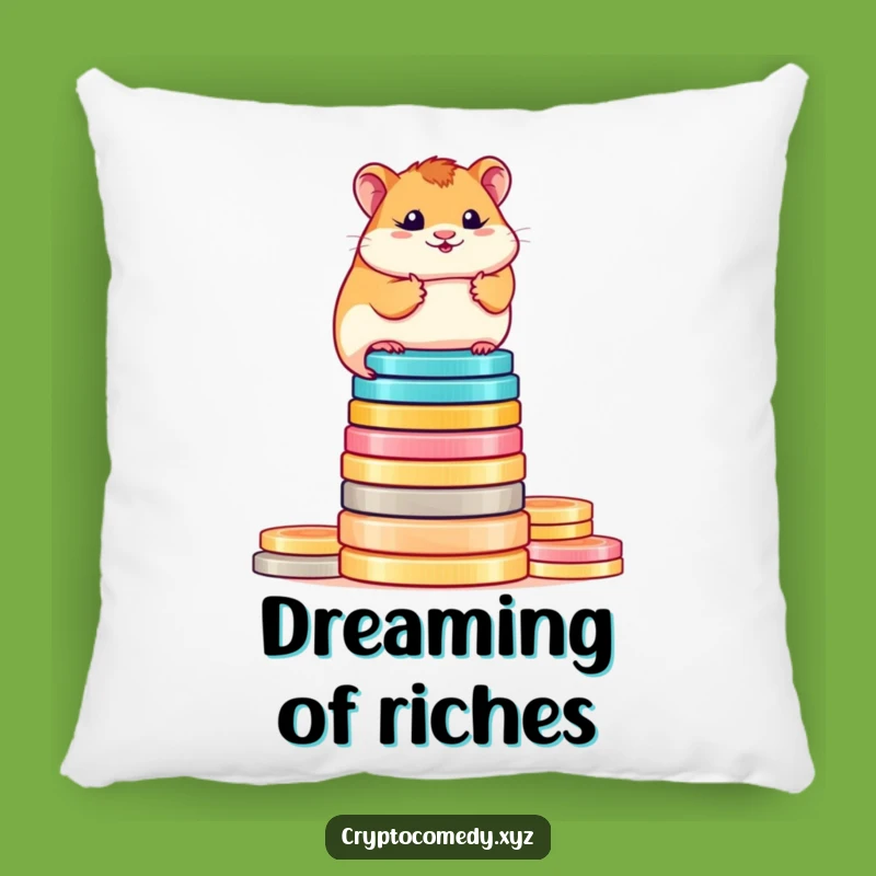Funny Hamster Coin Pillow - Comfy Crypto Investment Cushion Gift