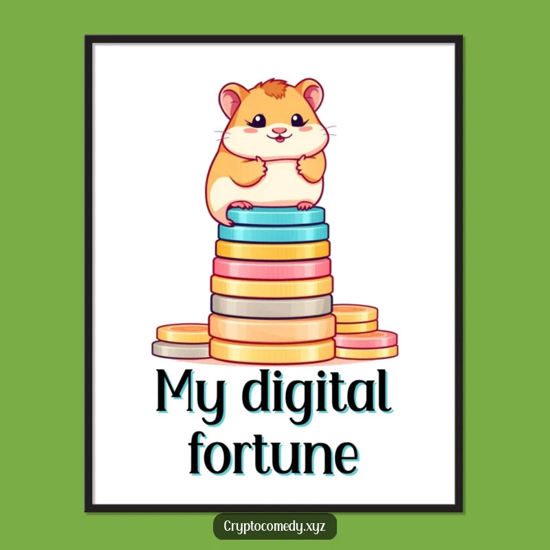 Funny Hamster Crypto Digital Art - Instant Coin Balancing Download