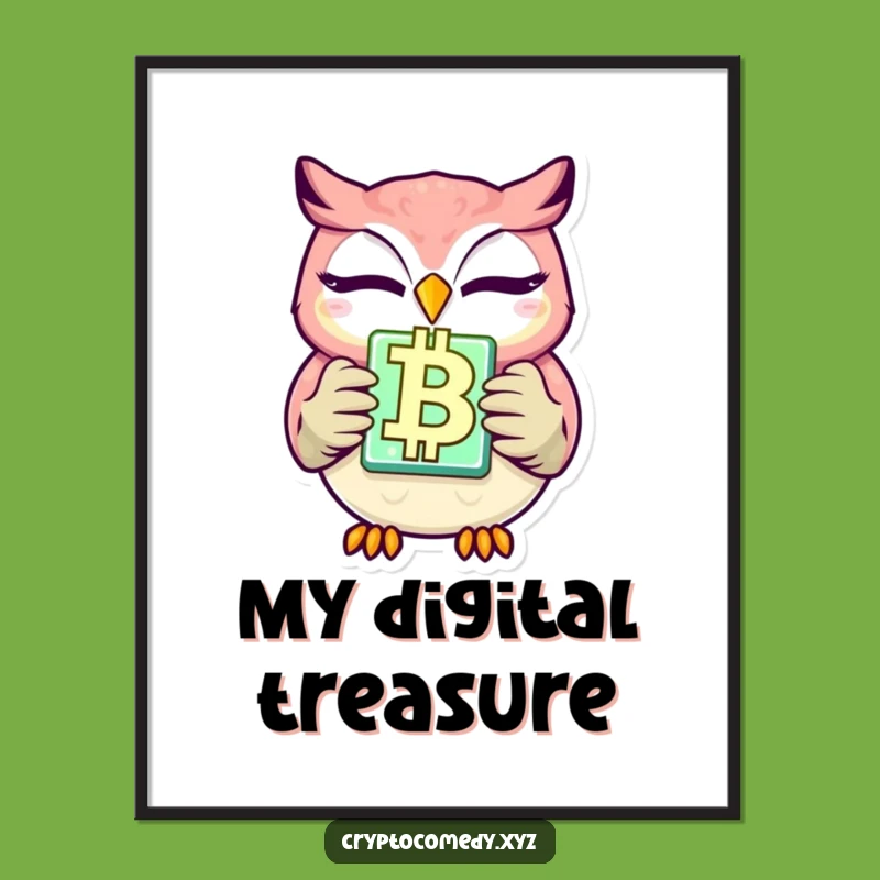 Funny Winking Owl Blockchain Digital Art - Instant Crypto Humor Download