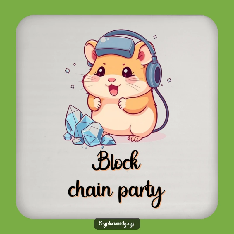 Funny Hamster Coaster: Gamer Crypto Miner Table Protector Funny Gift