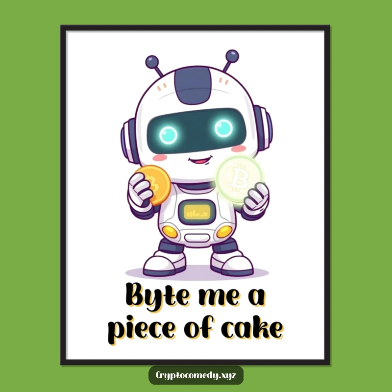 Free Printable Funny Robot Wall Art - Shy Techie Downloadable Decor