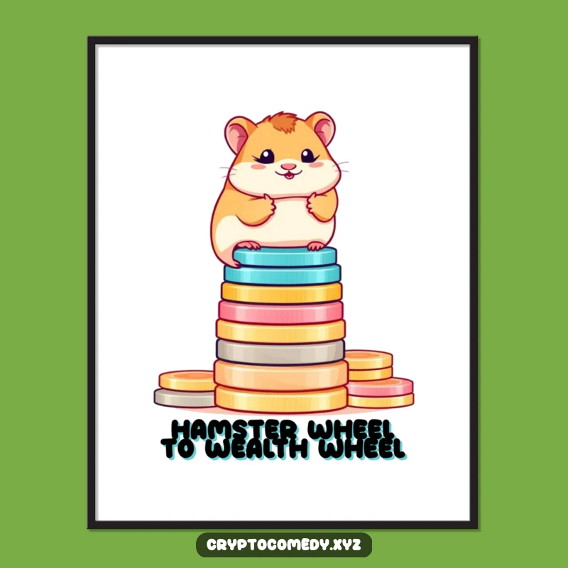 Free Printable Hamster Coin Art: Funny Finance Humor Downloadable Wall Decor