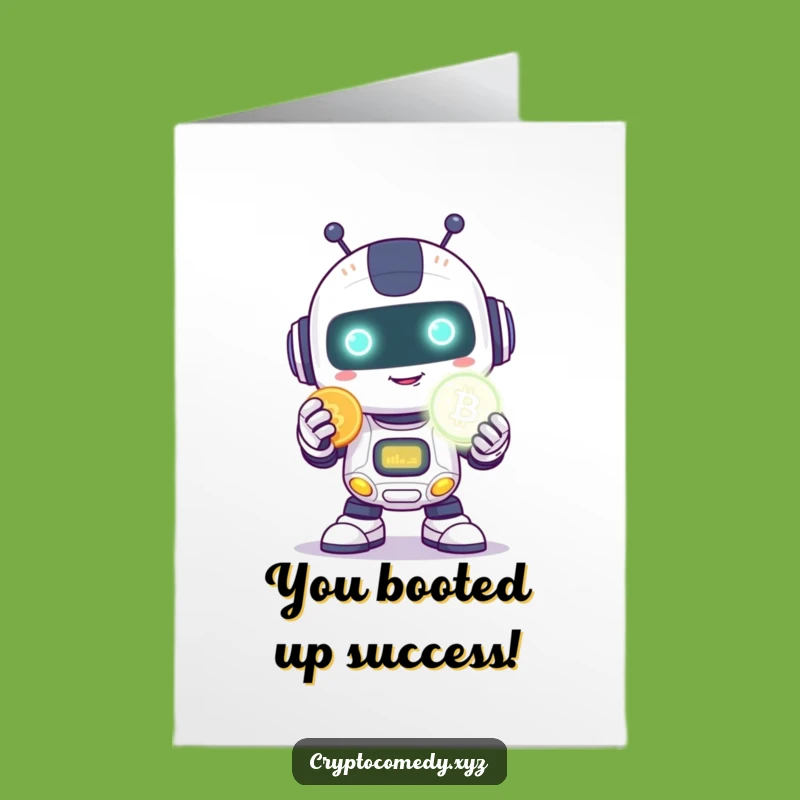 Free Printable Funny Robot Congrats Card - Shy Techie Downloadable Achievement