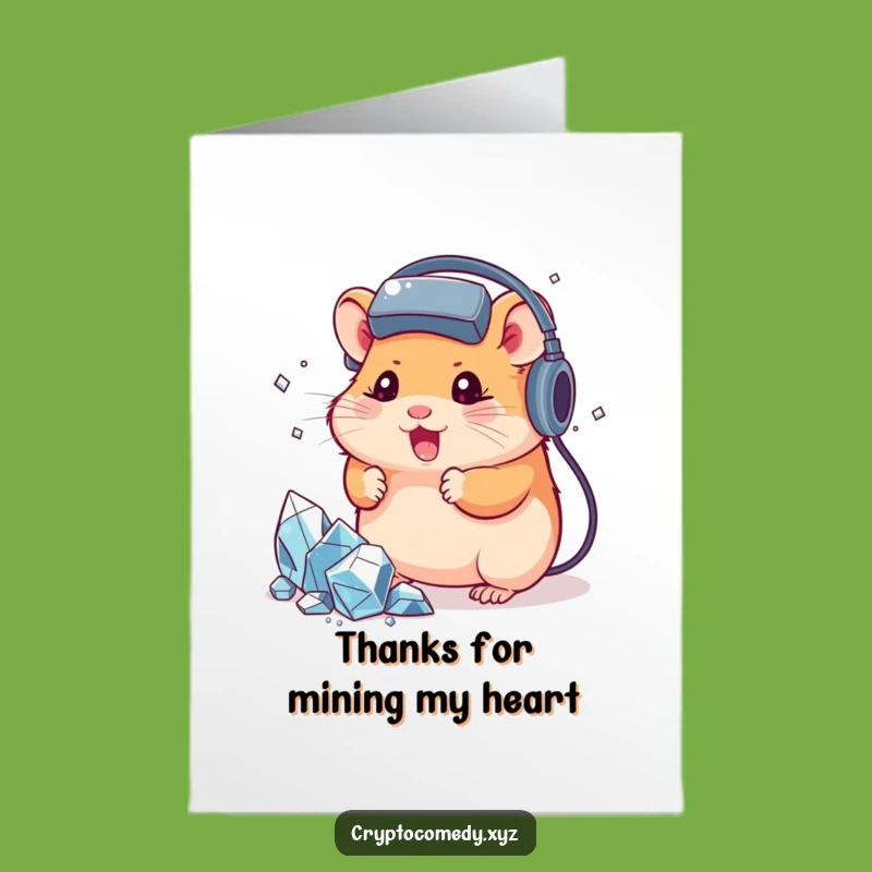 Free Printable Thank You Card: Hamster Miner Crypto Gratitude - Humorous Downloadable