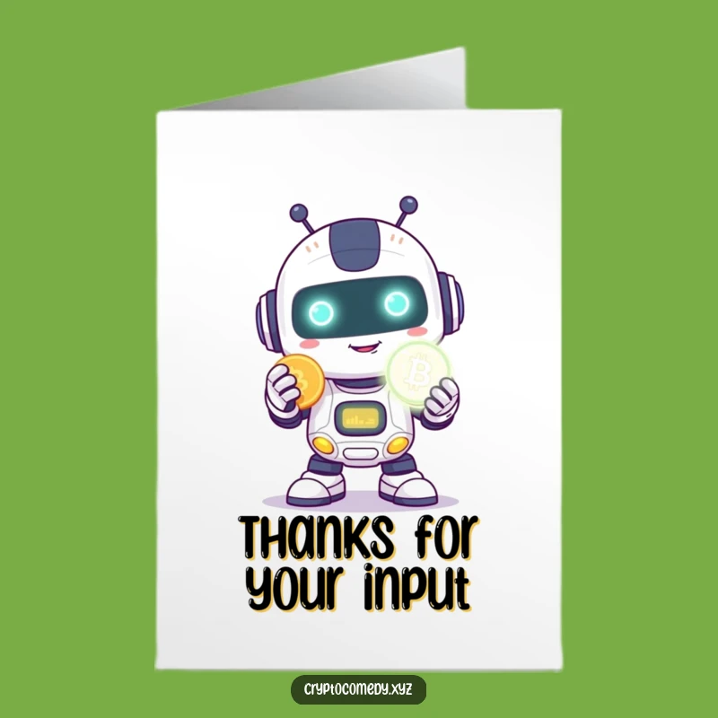 Free Printable Funny Robot Thank You Card - Shy Techie Gratitude Downloadable