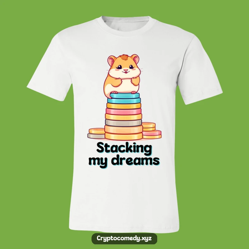 Funny Hamster Coin Stack T-Shirt - Amusing Crypto Trader Apparel Gift